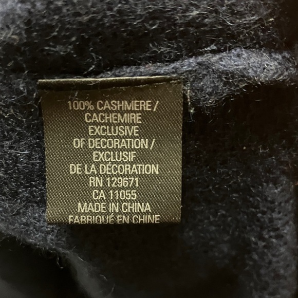 NWT 360 Cashmere RARE Navy and Red Skull & Stitch Color Block Sweater (Large) - Picture 6 of 6